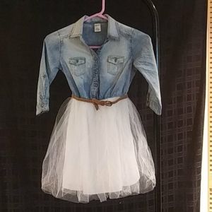 Girls denim and tulle dress